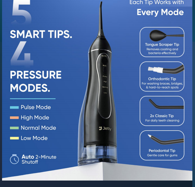 Jetly Midnight Black – High-Performance Oral Irrigator - Image 2