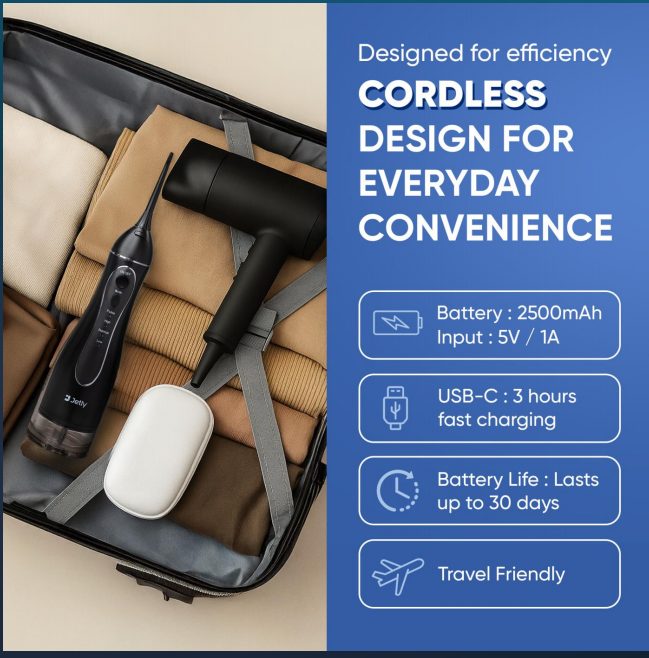 Jetly Midnight Black – High-Performance Oral Irrigator - Image 4