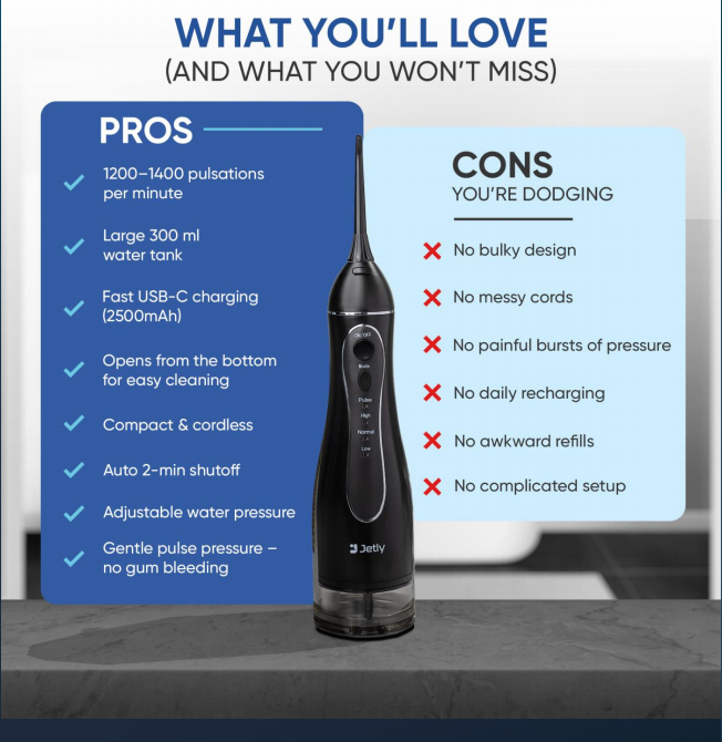Jetly Midnight Black – High-Performance Oral Irrigator - Image 6
