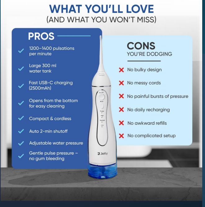 Jetly Pure White – Cordless Oral Irrigator - Image 2